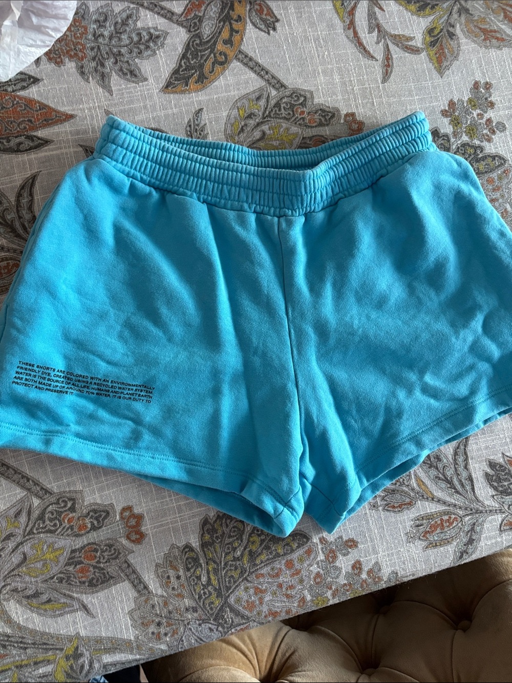 Pangaia Ladies Bright Aqua Athletic Lounge Shorts-S